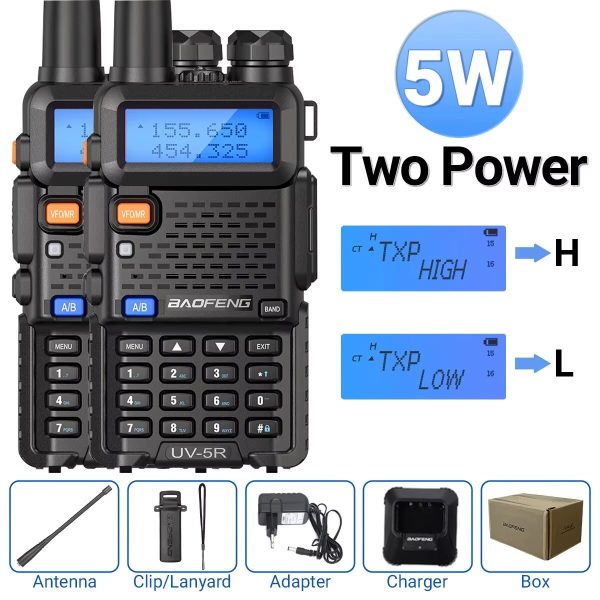 Baofeng UV 5R 8W Walkie Talkie Dual Band VHF UHF Portable FM Amateur 1800mAh UV5R Two way Radio - Image 6