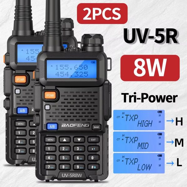 Baofeng UV 5R 8W Walkie Talkie Dual Band VHF UHF Portable FM Amateur 1800mAh UV5R Two way Radio - Image 4